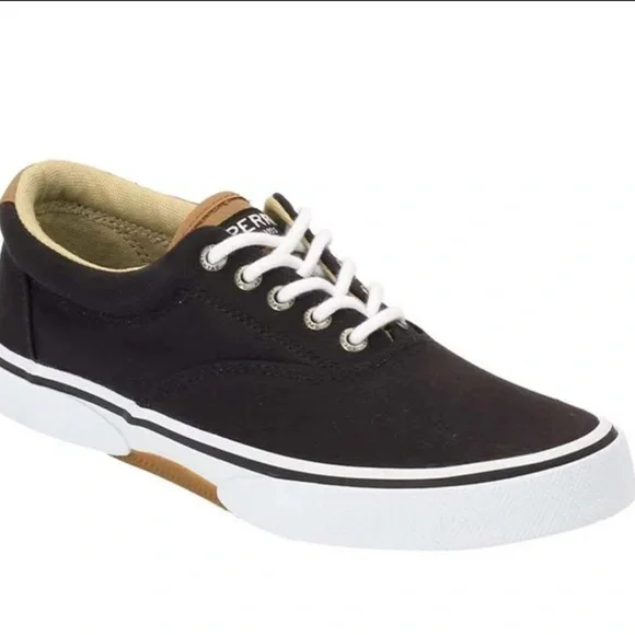 Sperry Halyard Black Canvas Sneakers 11.5 - Picture 1 of 8